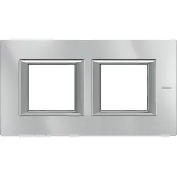 Legrand HA4802M2HHC Abdeckrahmen AXOLUTE: 2-fach, horizontal/vertikal, Farbe: Grey Aluminium