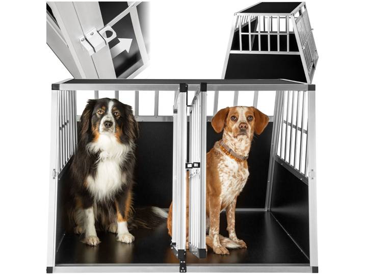 Cage de transport pour chien double dos incliné - sans cloison de séparation