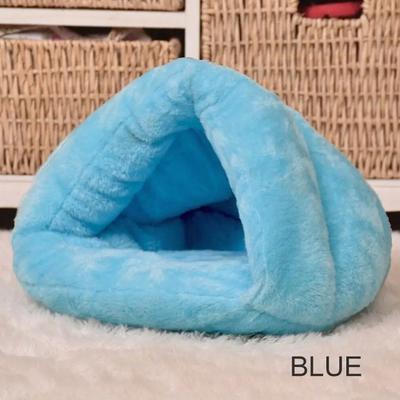 Pet Hub Warm Triangle Pet Bed: Cozy Cushion For Dogs & Cats Washable Kennel For Small Pets sky Blue 40 X 40cm 16 X 16 Inch