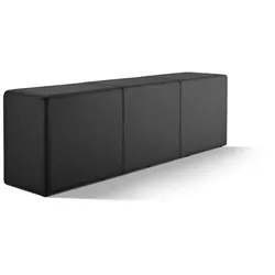 wonido Bank, Sitzbank in Stuhlhöhe mit komfortabler Polsterung, B = 150 cm, T = 33 cm, H = 47,5 cm, echtes Leder, schwarz