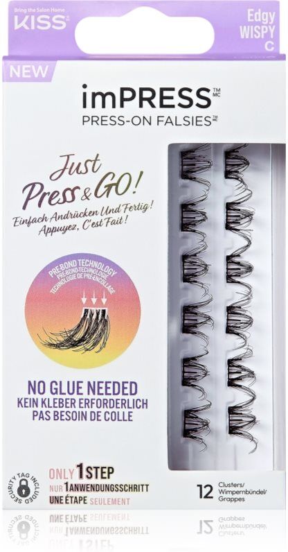 Kiss imPRESS Just Press & GO ! Klyngevipper uden knuder Edgy Whispy C 12 stk.