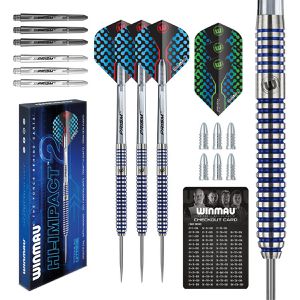 WINMAU Dartpfeile Hi-Impact, mit Metallspitze, 95% Wolfram, 24 g, 3 Stück