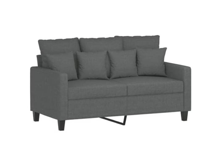 KTHLBRH Set 2 Sofas 2-Sitzer Dunkelgrau mit Kissen Stoff aus 100 % Polyester, Gestell aus Metall und Sperrholz, Füllung aus Schaumstoff, 16 Kissen inklusive