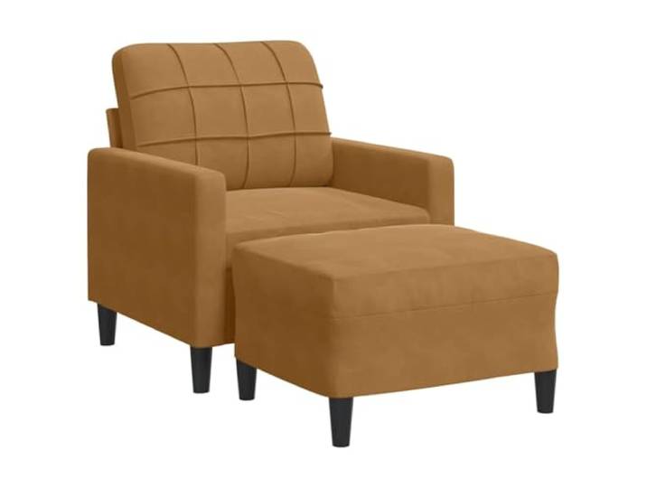 Makastle Sessel mit Hocker Braun 60 cm Samt
