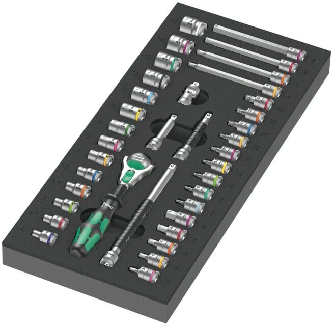 Garniture en mousse Wera 9720 pour Kit de clé à cliquet Zyklop 1/4
