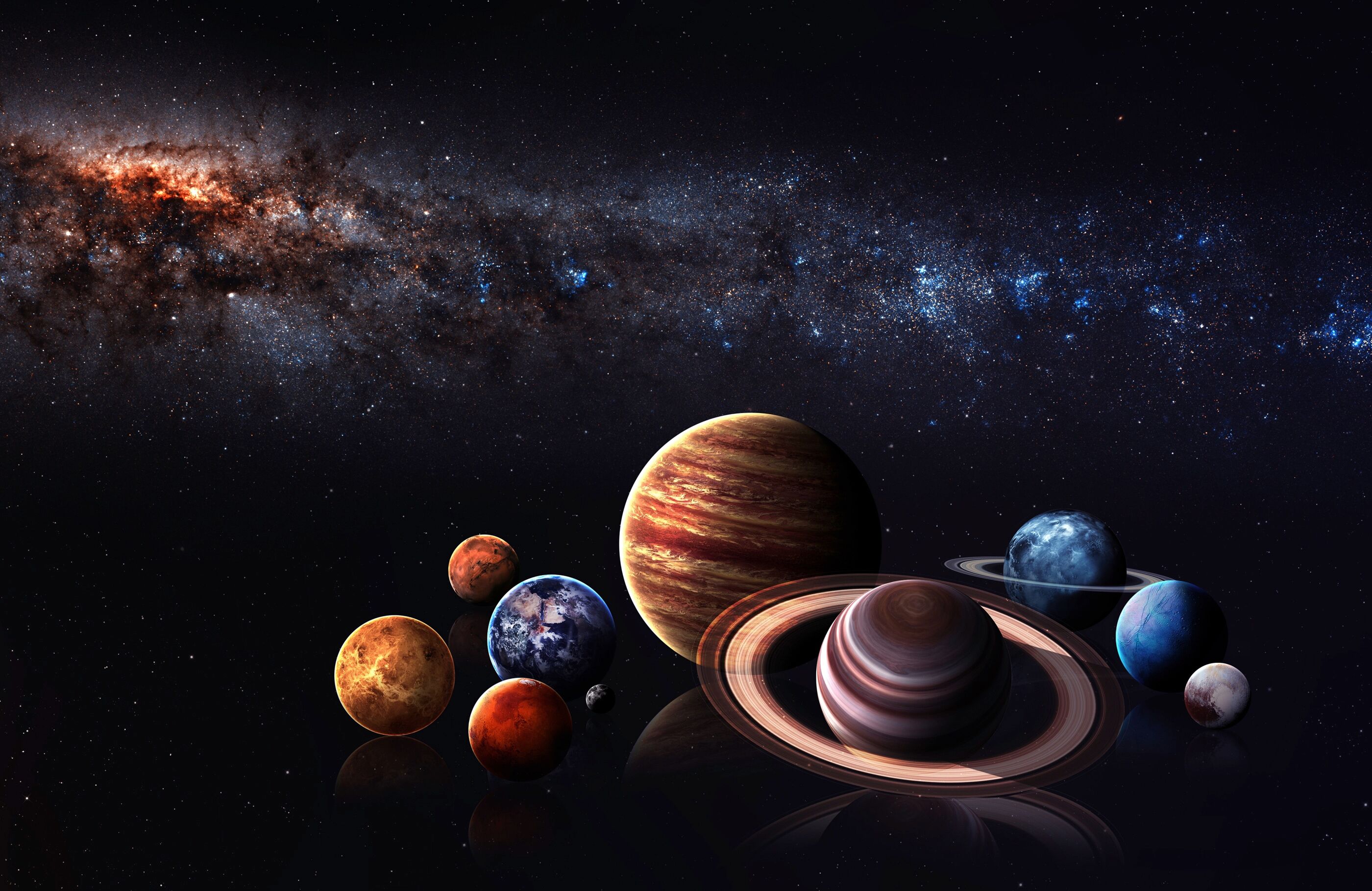Fototapete PAPERMOON "PLANETEN-ERDE GALAXIE MILCH STRAßE WELTALL UNIVERSUM", bunt, B:2m L:1,49m, Vlies, Tapeten