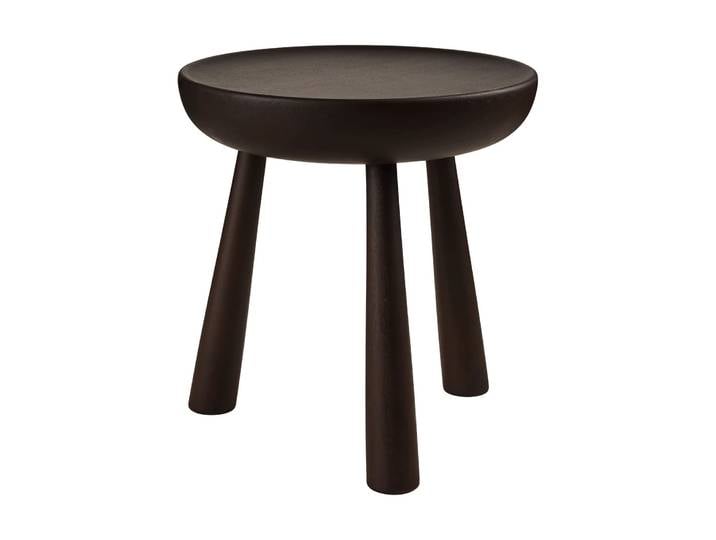 GUBI Totto runder Hocker Dunkel gebeiztes lackiertes Sapelli, Ø31x32,6 cm