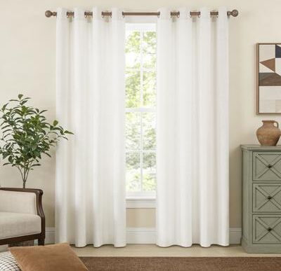 Awesome Home Fleece Textured Light Filtering Grommet Pair