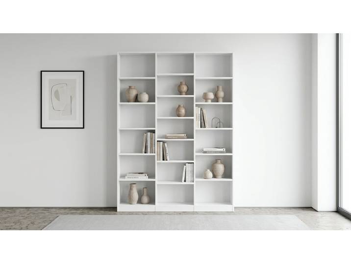 Schlichtes Bücherregal gestalten MDF Beschichtet MDF Weiß matt