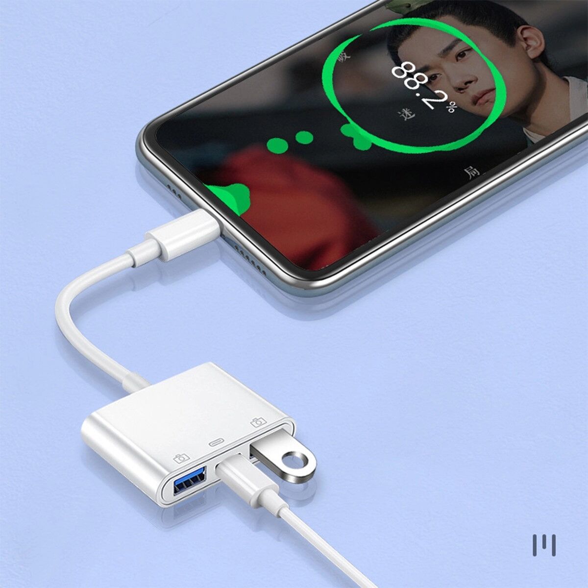 INF Lecteur de carte SD Type-C à double USB avec recharge et transfert stable