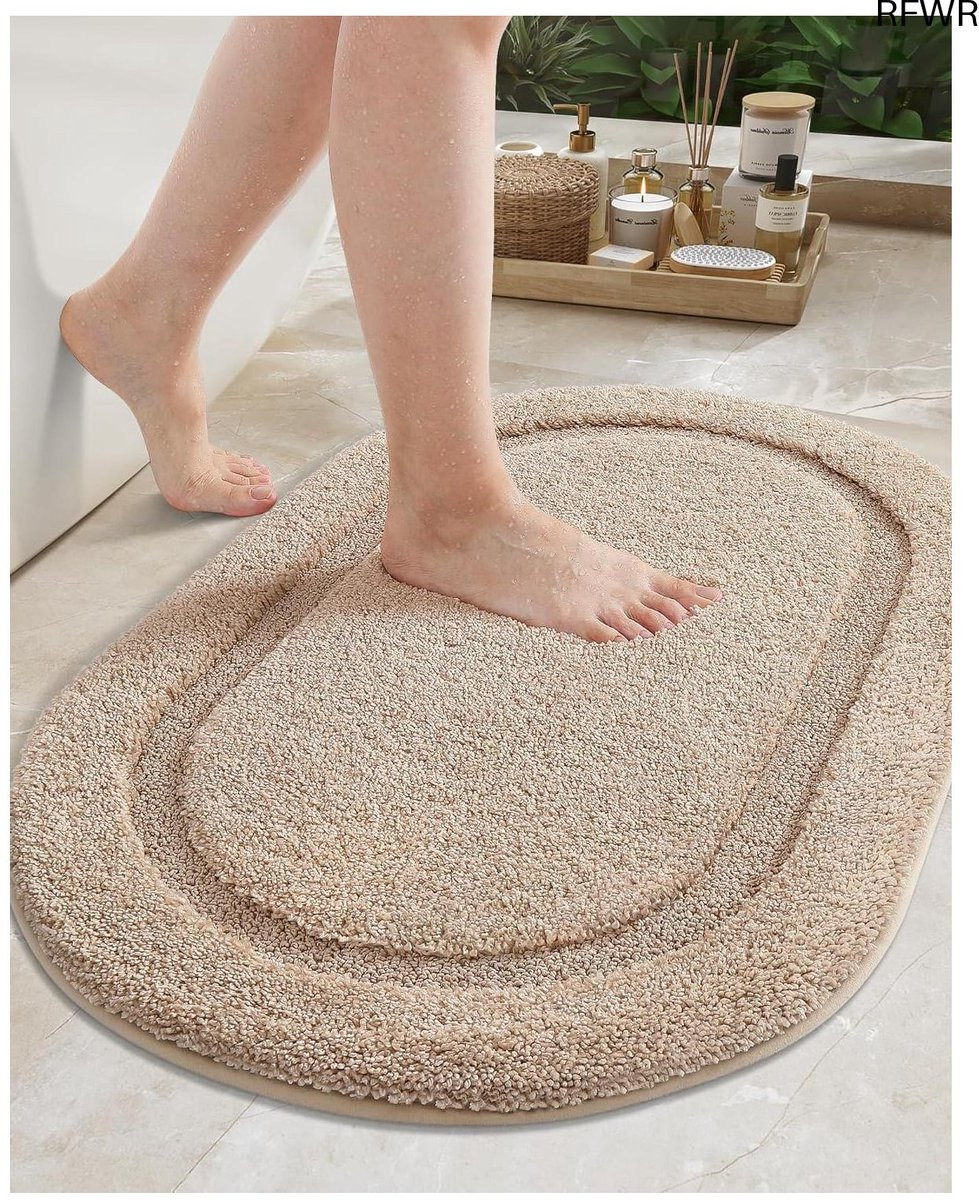 RFWR® Beige Antislip Badmat - Zacht, Absorberend en Wasbaar