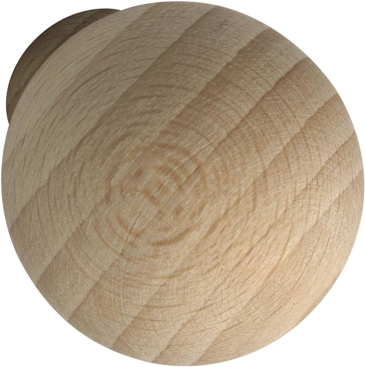 Meubelknop Hout - Ronde Kastknop van Massief Beukenhout - Ø 30mm - Beuken Natuurlijk