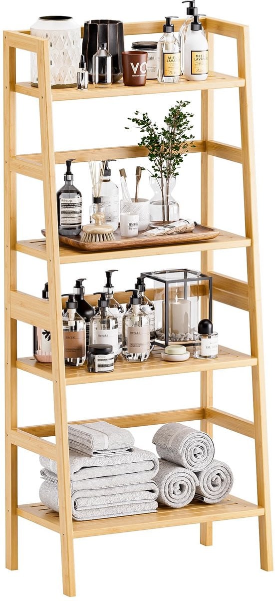 Dailygoods Ladderplank 4-tier - Vrijstaand - Bamboe
