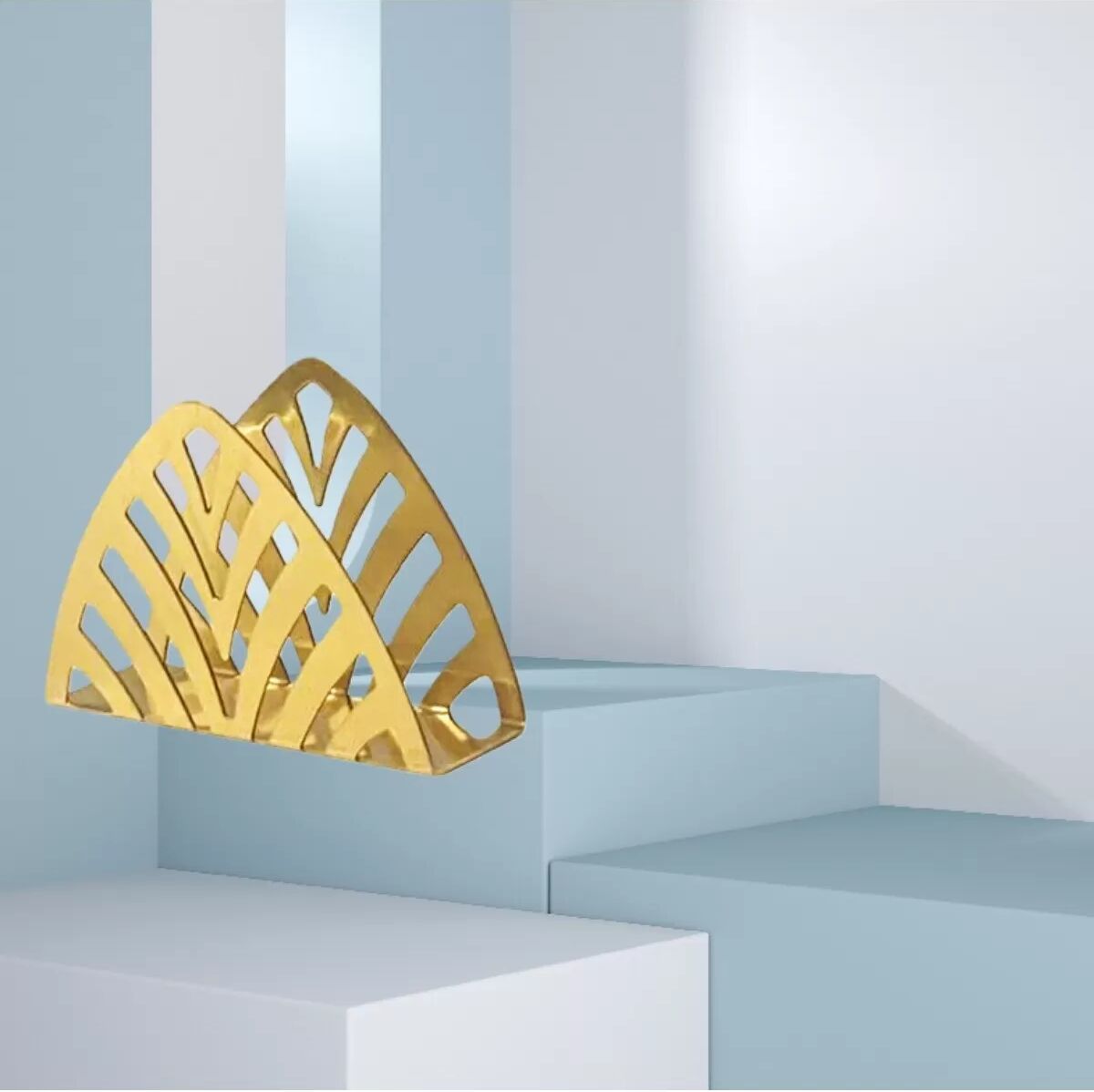 INF Blattförmiger Serviettenhalter aus Edelstahl – Elegante Tischdekoration Gold