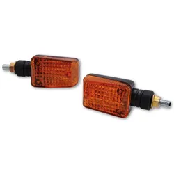 HIGHSIDER smart Mini Glühlampen Blinker Gehäuse Schwarz / Linse Orange (Paar), Vorn & Hinten