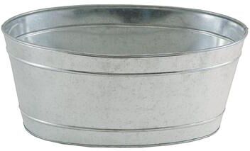 Achla Designs Small Oval Galvanized Tub, 10.75 Inch Long, Steel