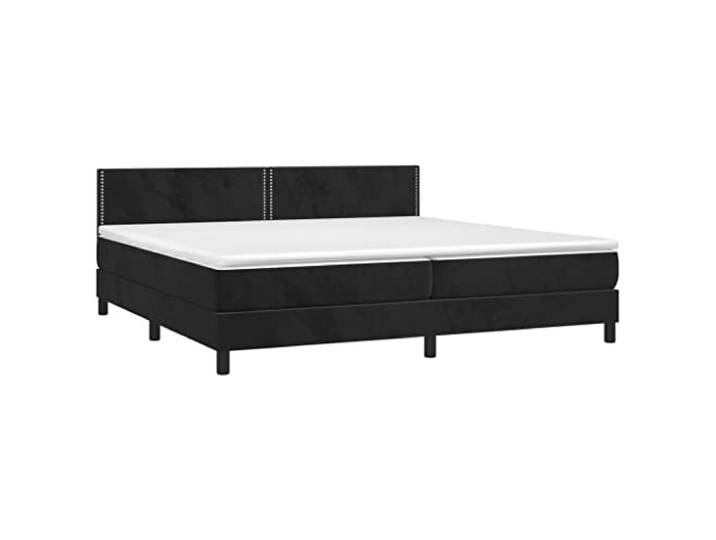 vidaXL Boxspringbett mit Matratze & LED Schwarz 200x200 cm Samt