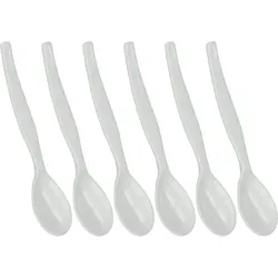 Eierlöffel Kunststoff, 6 tlg., weiss, Länge: 130 mm