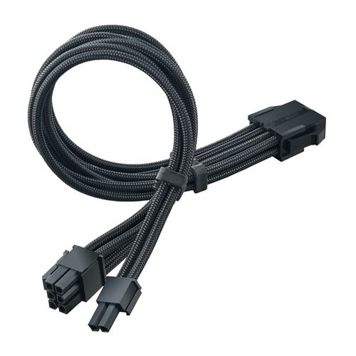 Silverstone 8-Pin-PCIe auf 6+2-Pin-PCIe Verlängerung, 250mm - Schwarz