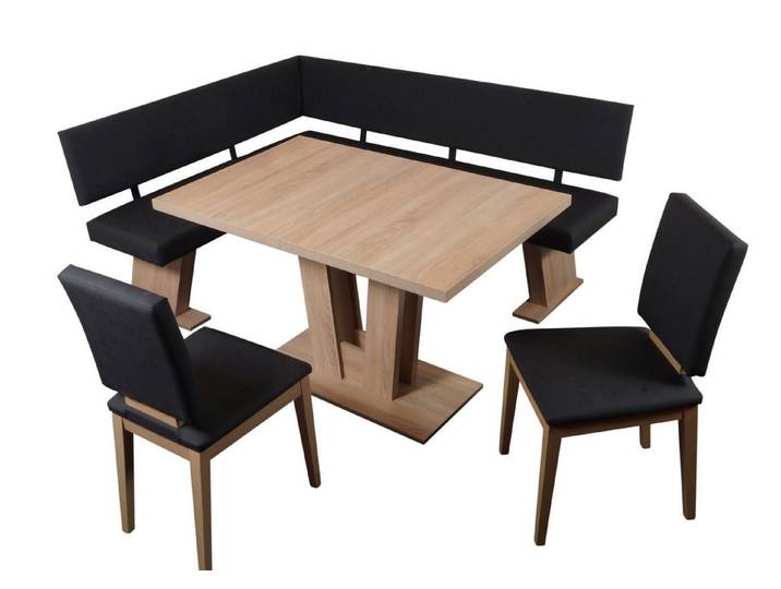 Stolebaenk Eckbankgruppe Varese MAVEAR, (1x Eckbank, 1x Tisch, 2x Stuhl), Sitz und Rücken Bezüge frei von allergisierenden Farbstoffen