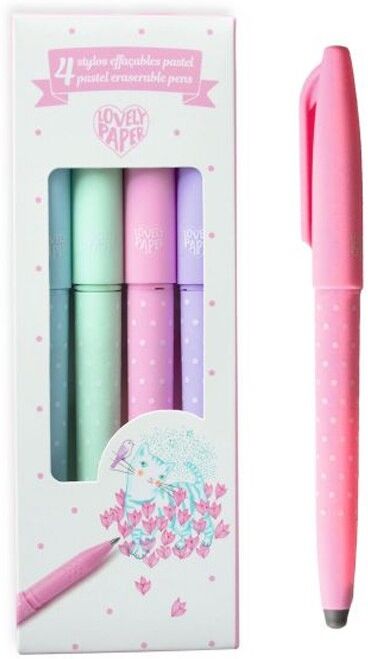 4 Stylos effaçables pastel Lovely Paper - Djeco