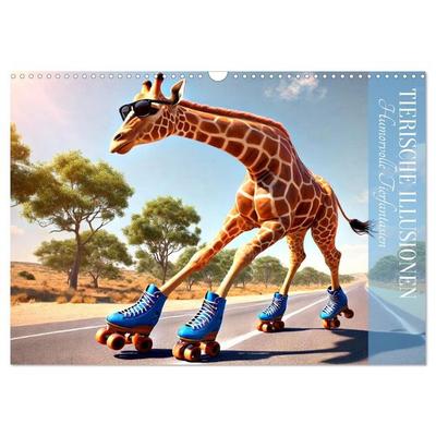 Tierische Illusionen - Humorvolle Tierfantasien (Wandkalender 2026 DIN A3 quer), CALVENDO Monatskalender