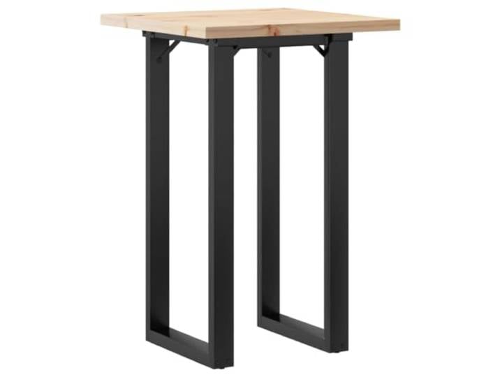Esstisch O-Gestell 50x50x75,5 cm Massivholz Kiefer & Stahl Massivholz Kiefer, Stahl Gestell, O-Form, robuste Tischplatte, Essbereich, Wohnzimmer, langlebig
