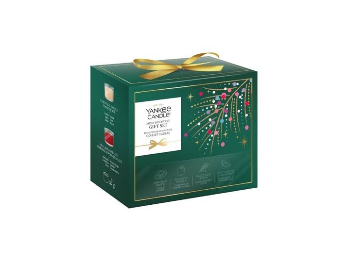 Duftkerze YANKEE CANDLE Geschenkset Christmas Moments, 4 Mini Filled Votives , grün, H:4,5cm Ø:5cm, Kerzen, Duftkerze