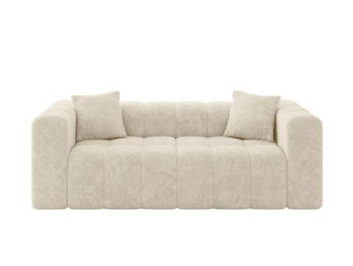 ALTDECOR Sofa Couchsofa DONY-2 232x90x71 - Creme Corner Sofa Bett Eckcouch Couch Wohnlandschaft Cauchsofa