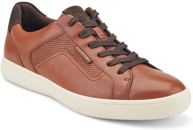 Rockport Collins (Men's) Casual Shoes in Cognac, Size 12 W, Leather/Textile