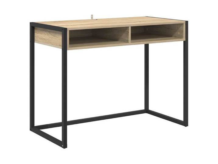 Bureau industriel - - Sonoma - 100x50x75 cm - Bois d'ingénierie - Pieds en acier - Style loft urbain