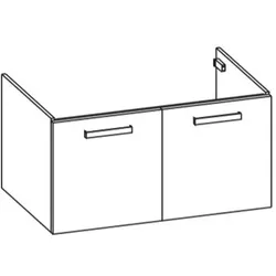 Artiqua 411 Waschtischunterschrank für Vero AIR 235010 Graphit Struktur quer, 411-WU2T-D80-7070-401 411-WU2T-D80-7070-401