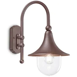 Ideal Lux Außenwandleuchte CIMA, IP43, E27 max. 60W, Aluminium / Acryl, Kaffee IDEA-246826