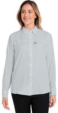 HUK H615006 Athletic Women's Tide Point Long Sleeve Shirt in Harbor Mist size 2XL   Polyester