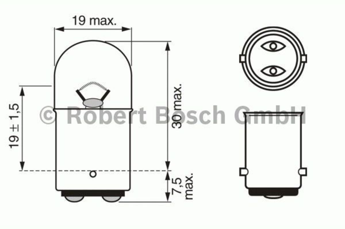 Glühlampe Sekundär BOSCH R5W Pure Light 12V, 5W, 10 Stück