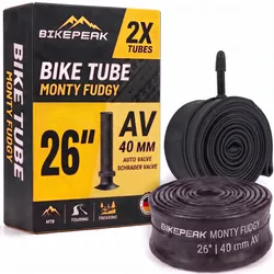 BikePeak 2x Fahrradschlauch Monty Fudgy MTB 26 Zoll AV-40mm Monty Fudgy 40/62-559 - 2er Set