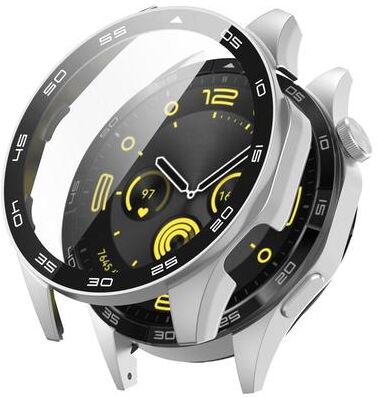 Everyday Crate Huawei Watch GT 4 46mm Protective Case With Tempered Glass Screen Protector And Graduated Dial silver