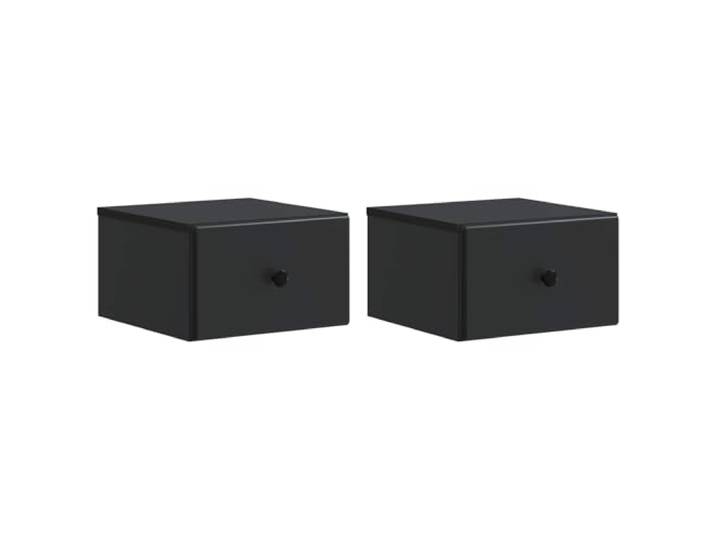 KUPTYERFG Nachttisch Wandmontiert 2er Set Schwarz 34.5x33x20 cm Platzsparende Hängeschränke fürs Schlafzimmer: Kompakte Form schafft Bodenfreiheit und hält Alltagsdinge griffbereit.