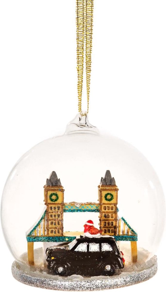 Sass & Belle London Brug en Taxi Kerstbal