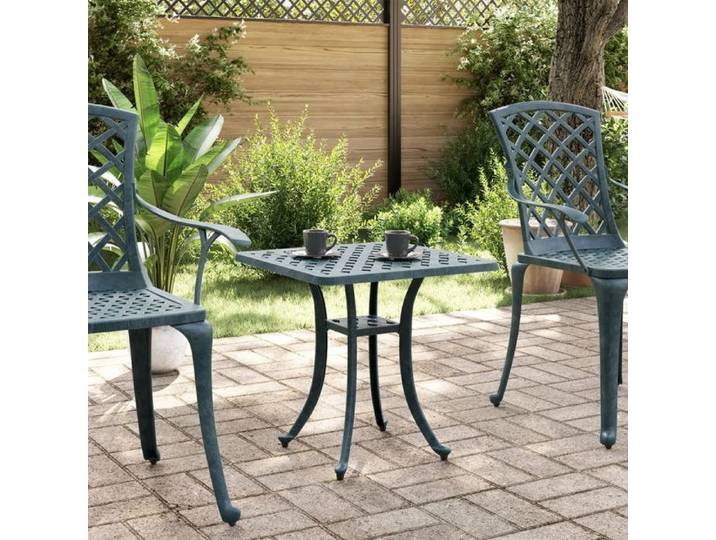 (Summer sales 2025) Table d'extérieur - XWO - vert 53x53x53 cm - Desgin classique - aluminium coulé(221)