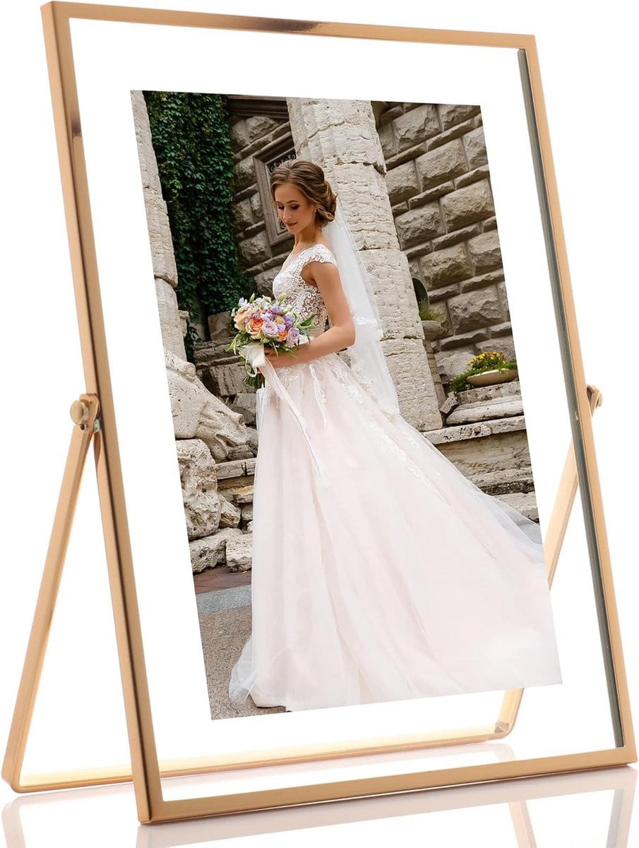 Gouden fotolijst met ezel in drijvend design voor 5x7 inch foto's