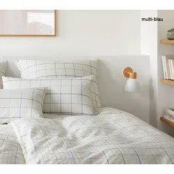 Elegante Bettwäsche Trondheim - 155x220 cm + 40x80 cm	multi-blau