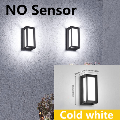 Combo Retail Shop LED Wall Lamp Outdoor, Lamp Presence Sensor, Waterproof, Garden Porch Balcony Wall Light cold No Sensor