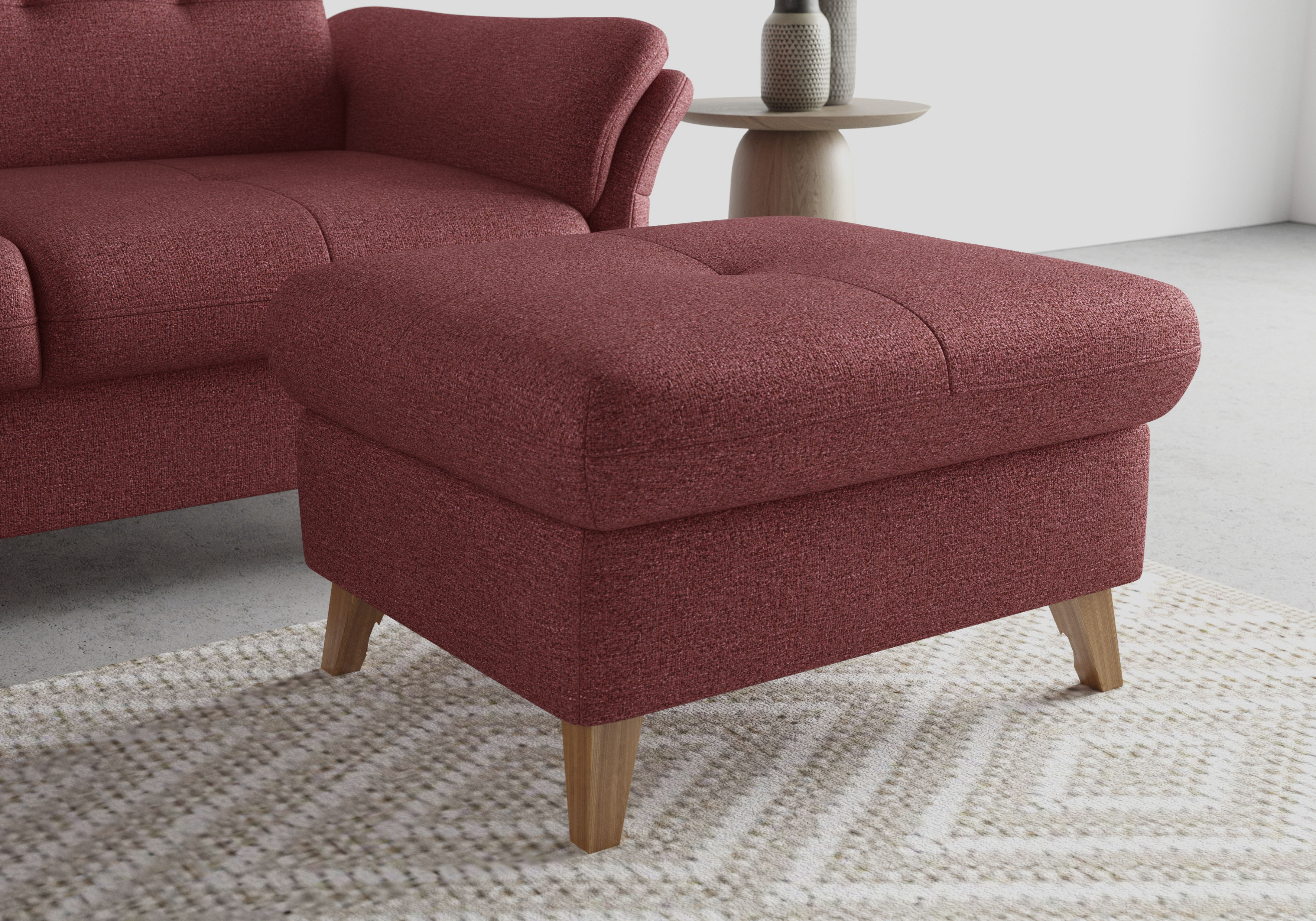 Stauraumhocker SIT & MORE "Göteborg", lila (chianti), B:76cm H:47cm T:63cm, Hocker, Stauraumhocker, mit Federkern chianti B/H/T: 76cm x 47cm x 63cm, Flachgewebe AMSTERDAM