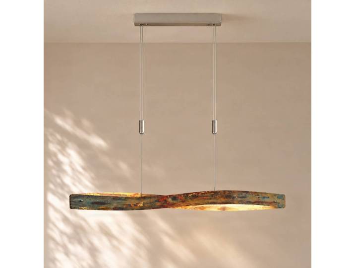 Hängelampe Lian Quitani, dimmbar, braun / rost, für Wohn- / Esszimmer, Aluminium, Design