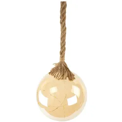 H & S Collection, Christbaumschmuck, Weihnachtskugel zum Aufhängen, warmweiss/bernsteinfarben, 15 LEDs, Timer, Ø 20 cm