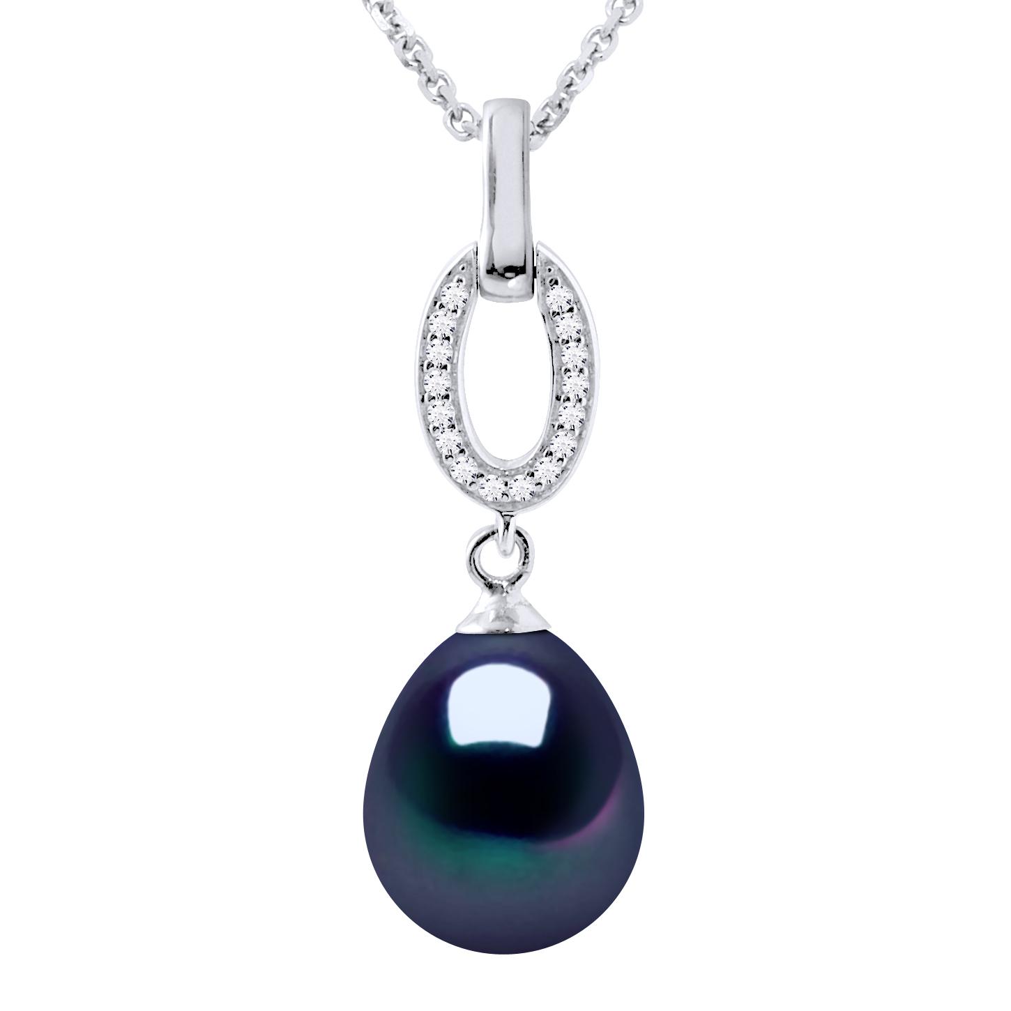 SHUTTLE zoetwater parel sieraden 9-10mm Black 925