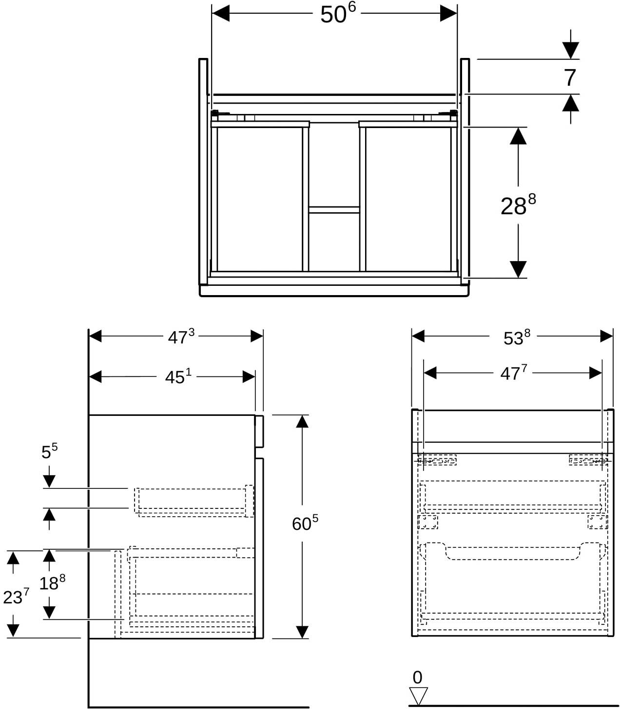 Geberit Renova Plan Unterschrank mit 1 Auszug zu Set Art. 501.914.01.1