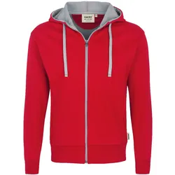 Kapuzen-Jacke Bonded 455 - XL - rot/silber