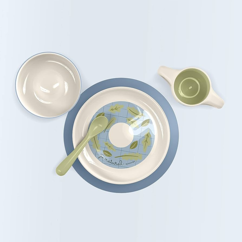 Suavinéx Go Natural Learning Feeding Set with 5 Pieces 1&nbsp;un. Blue